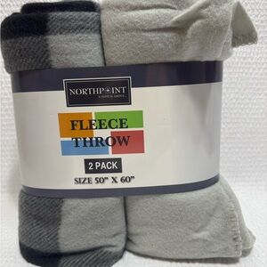 Cozy Black and Gray Plaid Blanket Set